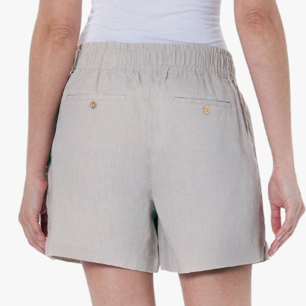 Women's Size XL Ellen Tracy Drawstring Waist Linen Shorts Sandstone NWOT - Picture 2 of 5